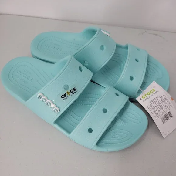 NWT Crocs Classic Crocs Sandal size men 10 women\'s 12 Crocs Classic Sandals Womens 12 / Mens 10 Black Two Strap  main image 4
